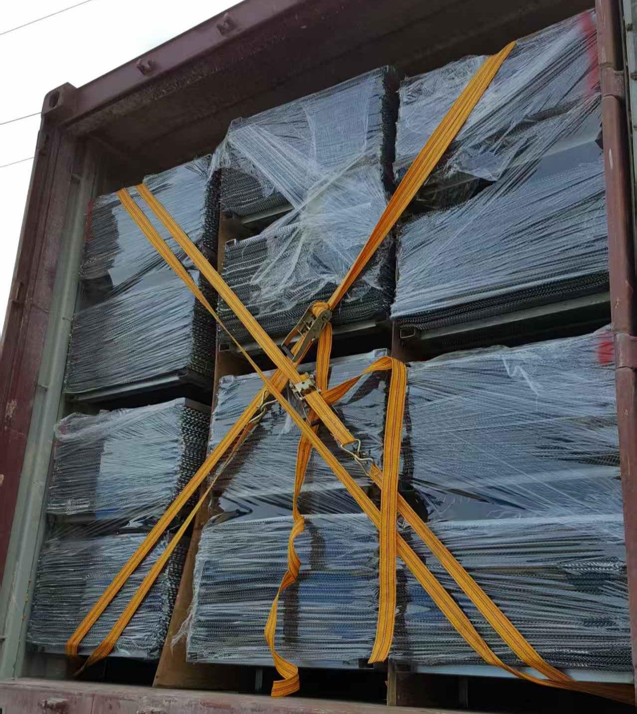 Container loading at AlliedMesh factory