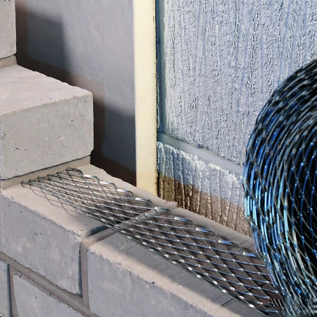 Galvanised brick reinforcement mesh roll for masonry walls